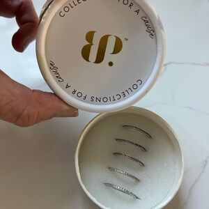 Elegant Silver and rainbow colors ring set